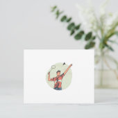 Federballspieler Postkarte (Stehend Vorderseite)