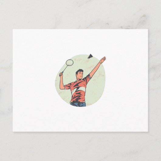 Federballspieler Postkarte (Vorderseite)