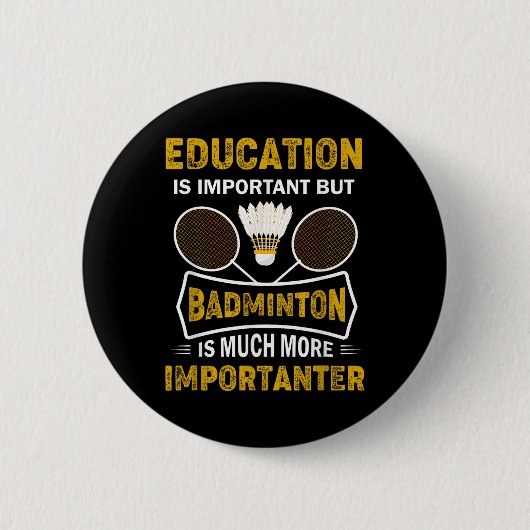 Federballspieler Shuttlecock Badmintonliebhaber Button (Vorderseite)