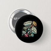 Federballspieler Shuttlecock Lebendiges Design Button (Vorne & Hinten)