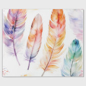 Federbeleuchtung: Aquarellmuster Geschenkpapier (Flach)