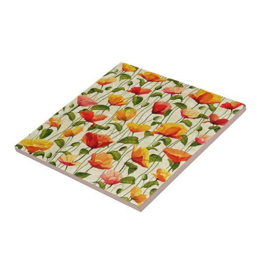 Federblumendesign Fliese (Seite)