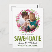 Federblumenkreuz Benutzerdefiniertes Foto Save the Postkarte (Vorne/Hinten)