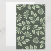 Federblumenmuster Briefpapier (Vorne/Hinten)
