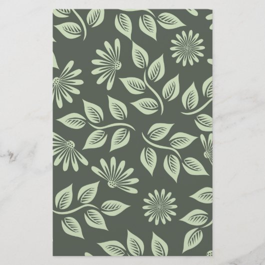 Federblumenmuster Briefpapier (Vorderseite)
