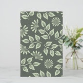 Federblumenmuster Briefpapier (Stehend Vorderseite)