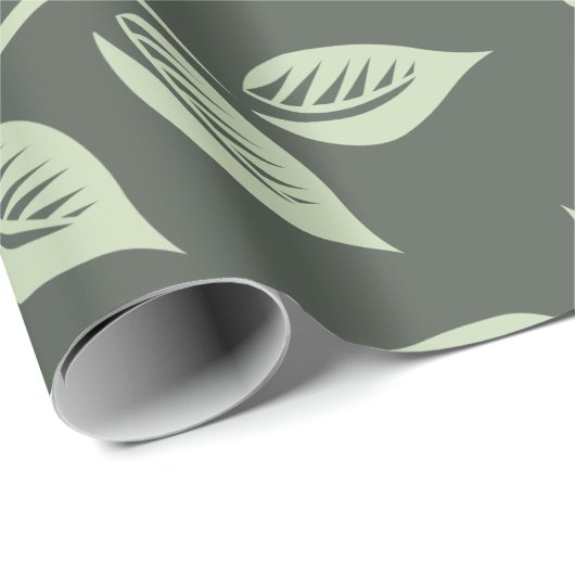 Federblumenmuster Geschenkpapier (Rolleneckpunkt)