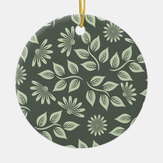 Federblumenmuster Keramik Ornament (Vorne)