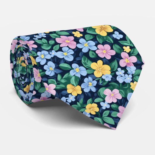 Federblumenmuster Krawatte (Gerollt)