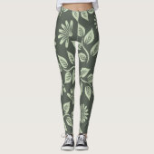 Federblumenmuster Leggings (Vorderseite)