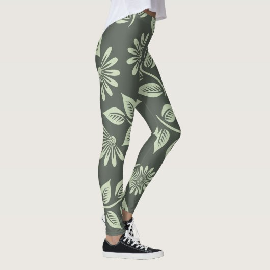 Federblumenmuster Leggings (Rechts)