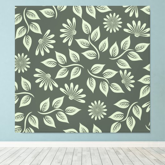 Federblumenmuster Leinwanddruck (Insitu (Holzboden))