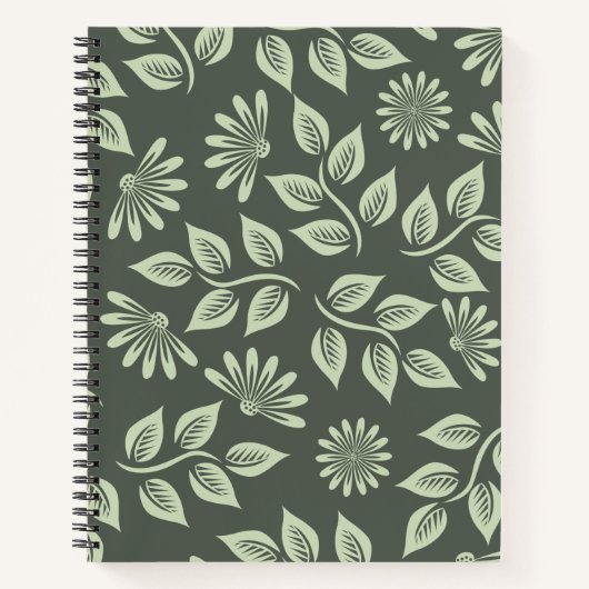 Federblumenmuster Notizblock (Vorderseite)