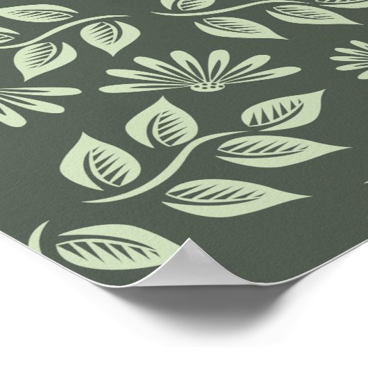 Federblumenmuster Poster (Ecke)
