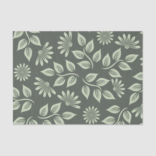 Federblumenmuster Seidenpapier (Vorderseite)