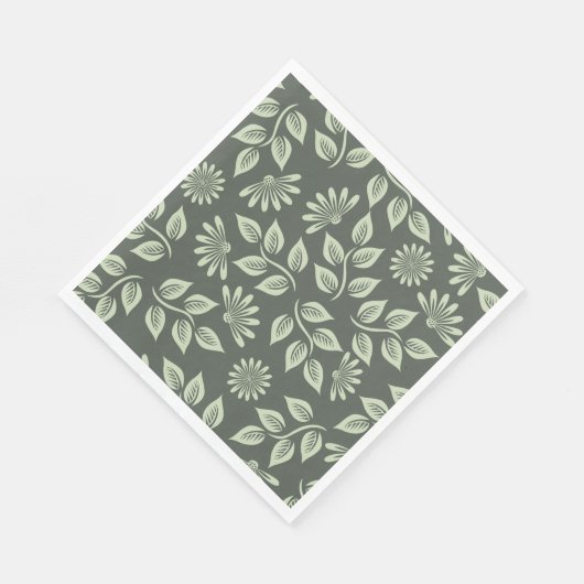 Federblumenmuster Serviette (Ecke)