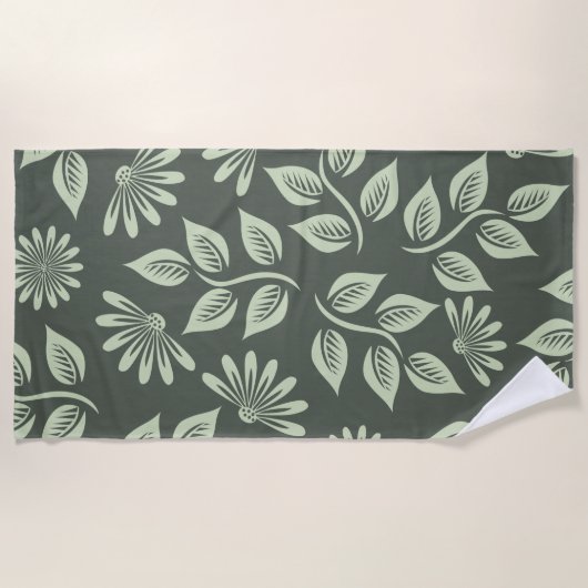 Federblumenmuster Strandtuch (Vorderseite)