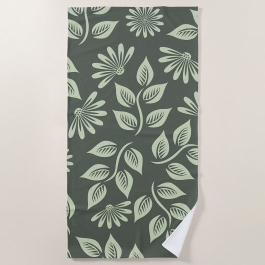 Federblumenmuster Strandtuch (Vorderseite)