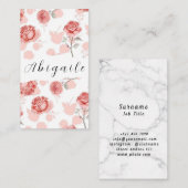 Federbus Blume Vector Nahtloser Vintager Blumenbus Visitenkarte (Vorne/Hinten)