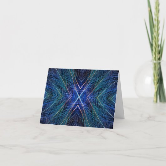 Federdesign für blaues Fraktal (Vorderseite)