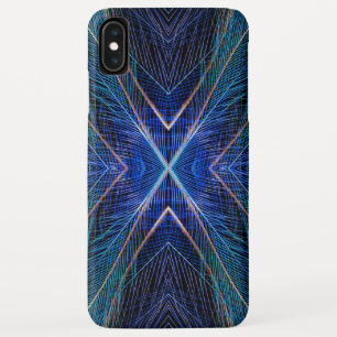Federdesign für blaues Fraktal Case-Mate iPhone Hülle