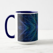 Federdesign für blaues Fraktal Tasse (Links)