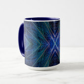 Federdesign für blaues Fraktal Tasse (Vorderseite Links)