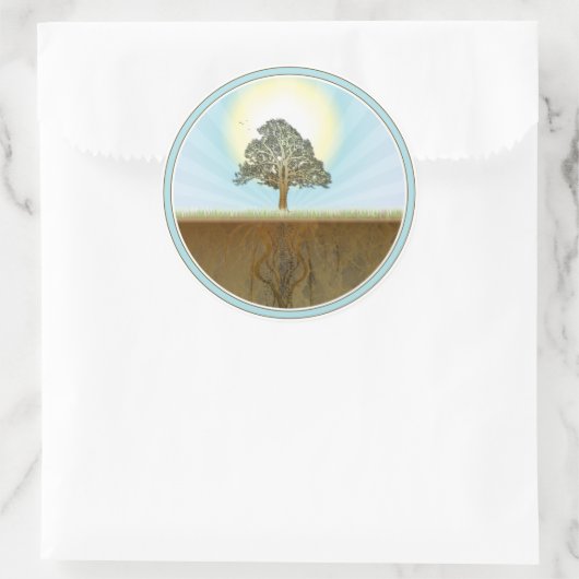 Federdesign Runder Aufkleber (Tasche)