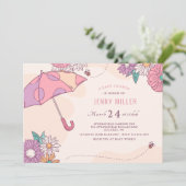 Federdusche Einladung (Stehend Vorderseite)