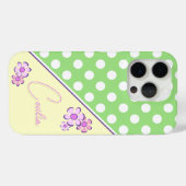 Federfarbenvorlage für Ihren Namen Polka-Punkte Case-Mate iPhone Hülle (Rückseite (Horizontal))