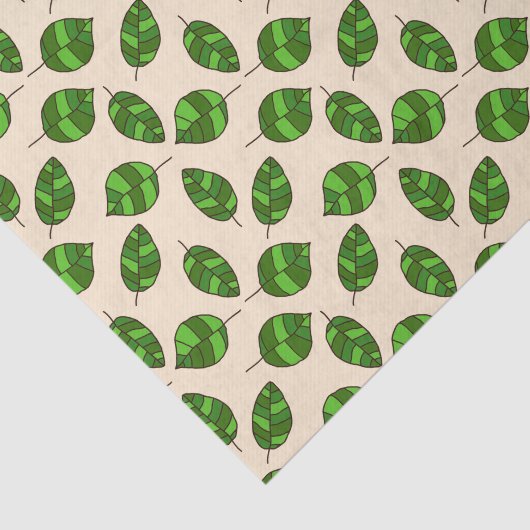 Federgrün Blätter Grafisches Leaf Muster Seidenpapier (Ausschnitt)