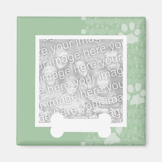 Federgrüne Paws und Foto-Knochenmagnete Magnet (Vorne)