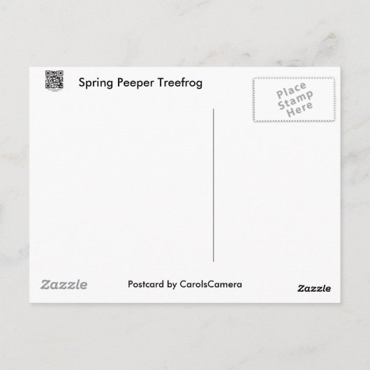 Federhalter (Pseudacris-Kreuzleger) Treefrog-Eleme Postkarte (Rückseite)
