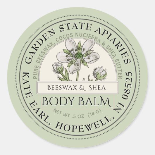 Federholz-Wildblume Runder Aufkleber (Vorderseite)