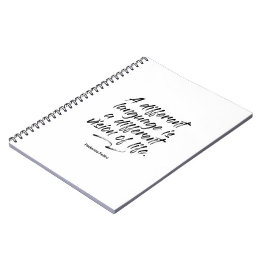 Federico Fellini Language Quote - Notebook Notizblock (Linke Seite)