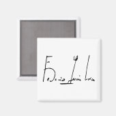 Federico García Lorca Unterzeichnung Magnet (Vorderseite/Rückseite)