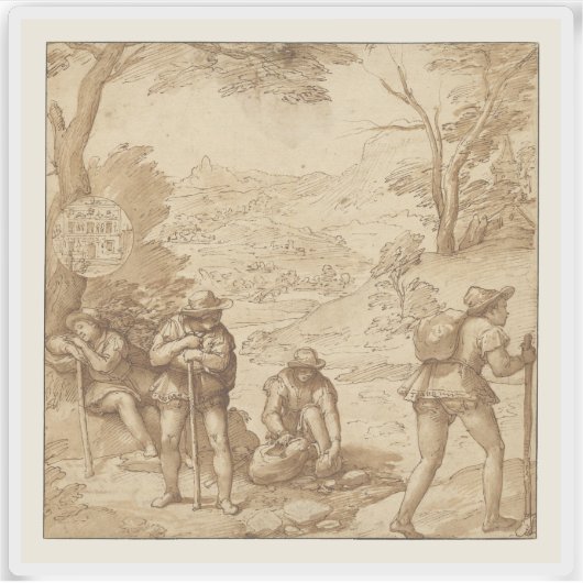 Federico Zuccaro - Taddeos Halluzination Aufkleber (Vorderseite)