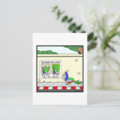 Federimplantate: Peacock-Cartoon Postkarte (Stehend Vorderseite)