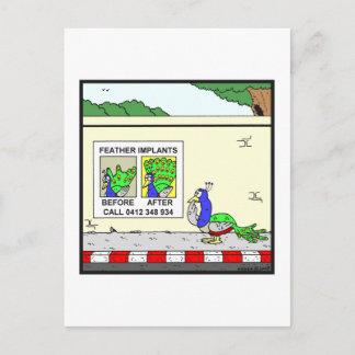 Federimplantate: Peacock-Cartoon Postkarte