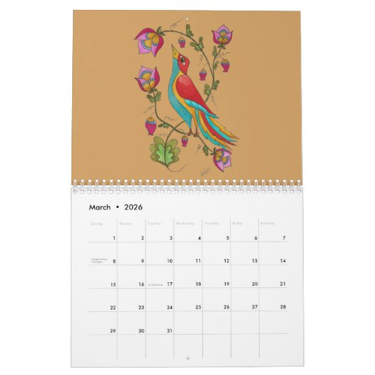 Federkalender Kalender (Mär 2026)