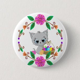 Federkatzenknopf Button