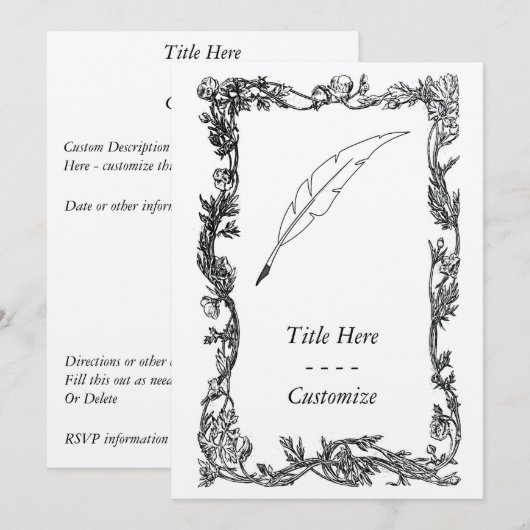 Federkiel Einladung (Vorne/Hinten)