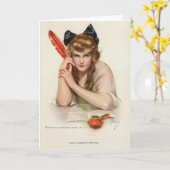 Federkiel-Gruß-Karte Damen-With Red Karte (Gelbe Blume)