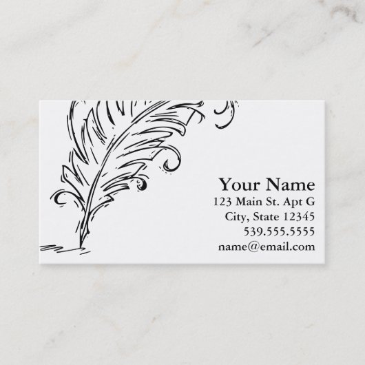 Federkiel-Visitenkarte Visitenkarte (Vorderseite)