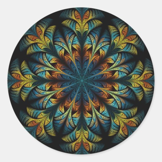 Federkleber für die Blume Runder Aufkleber (Vorderseite)