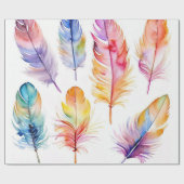 Federkollage Geschenkpapier (Flach)