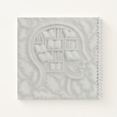 Federkopf gefüllt mit weißen Büchern (Light BG) Notizblock (Rückseite)