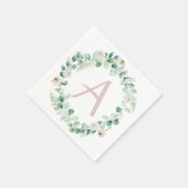 Federkranz mit Buchstaben, individuell einstellbar Serviette (Ecke)