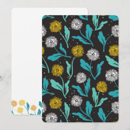 Federkronen-Blume und Blätter Design Feiertagskarte