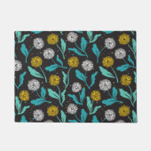 Federkronen-Blume und Blätter Design Fußmatte (Vorderseite)